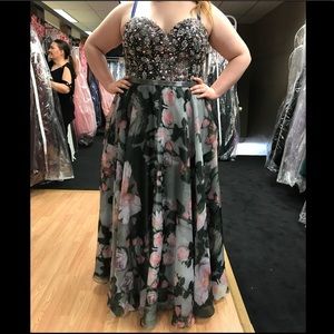 Long floral prom dress